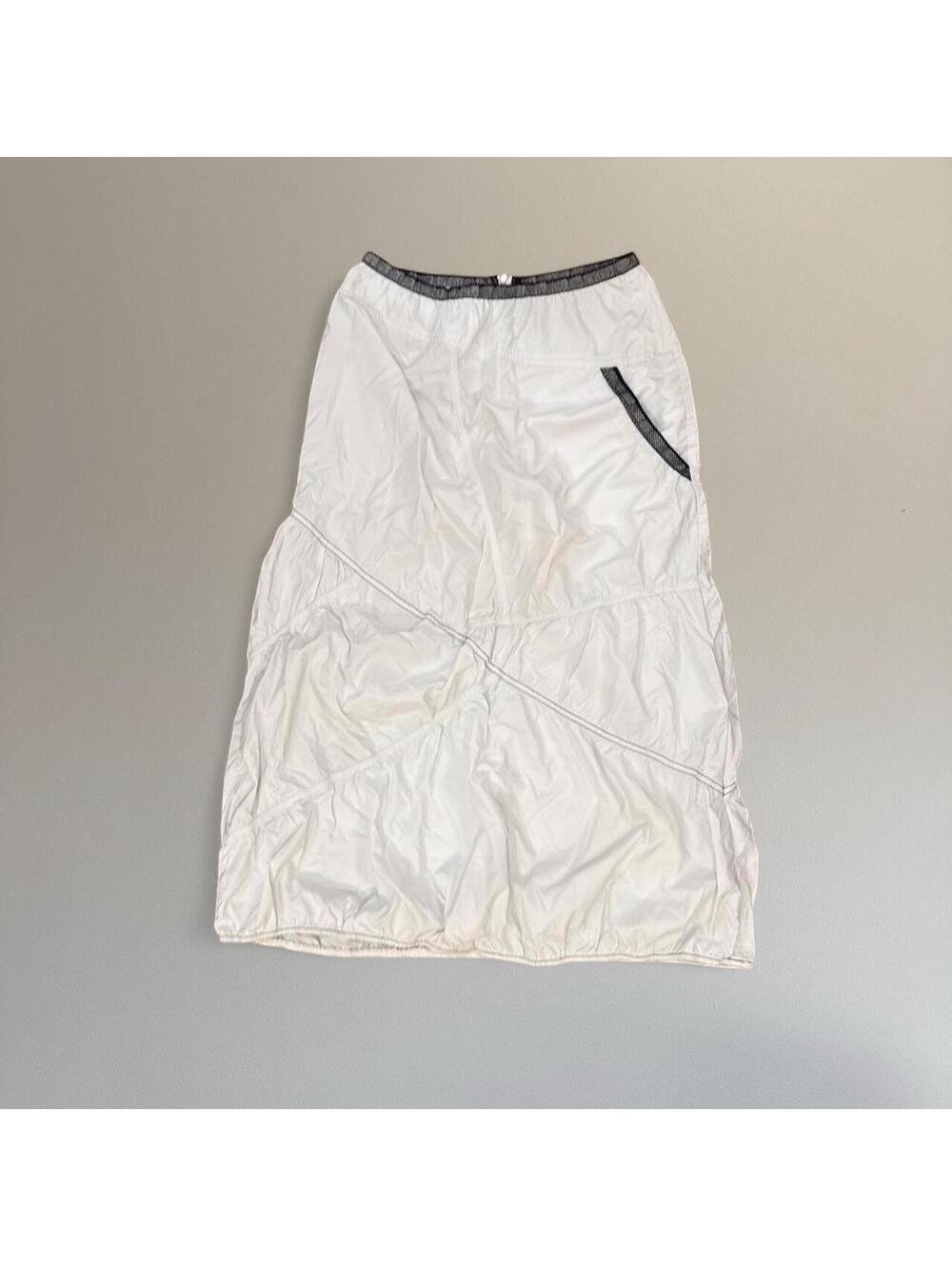 Y2K euro asymmetrical parachute skirt.